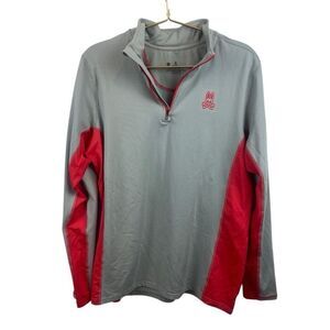 Psycho Bunny Gray Orange Quarter Zip Pull‎ Missing Size M